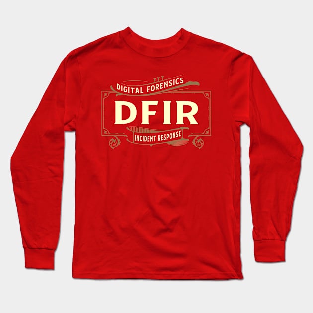 DFIR - Red Background Long Sleeve T-Shirt by DFIR Diva